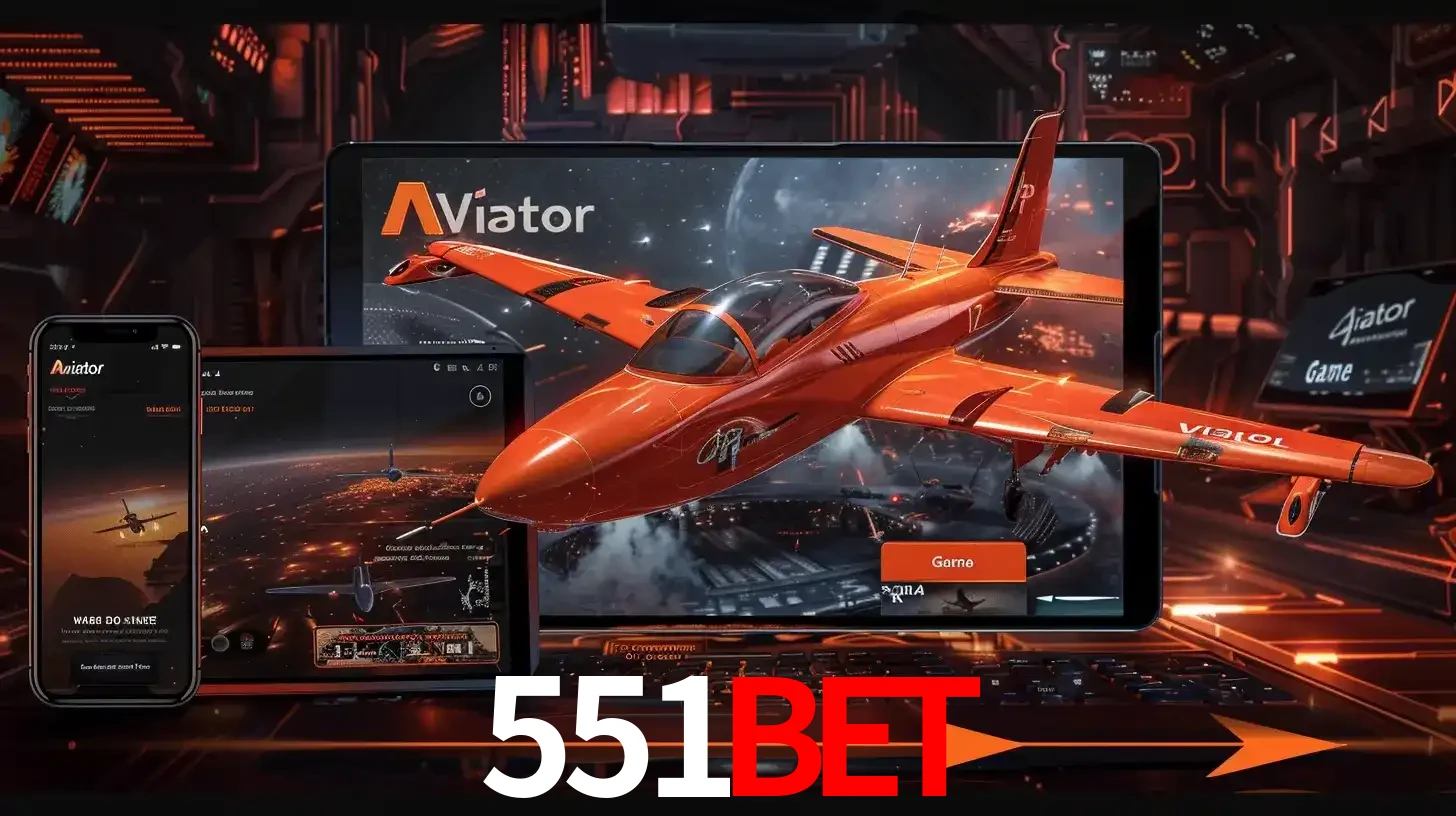 Apresentação tecnológica do jogo Aviator com um avião saindo da tela de um tablet, demonstrando a experiência imersiva em múltiplos dispositivos no 551BET.