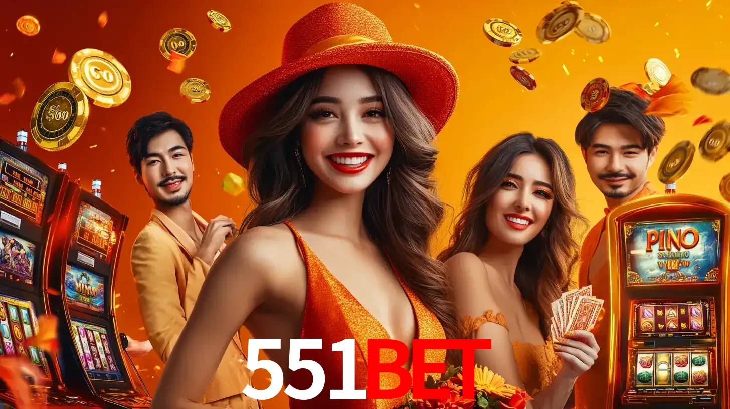Grupo de amigos asiáticos sorrindo e se divertindo com máquinas de caça-níqueis em um ambiente festivo, celebrando suas vitórias nos jogos de cassino do 551BET.